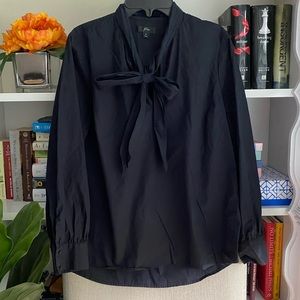 JCrew Cotton Tie Neck Top
